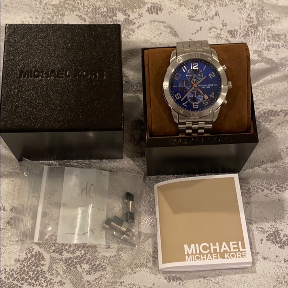 Michael Kors Watch. Stainless with Blue Face